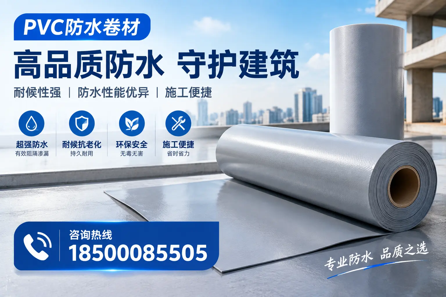 PVC防水卷材的防水效果评测，适合铁门关的科学依据